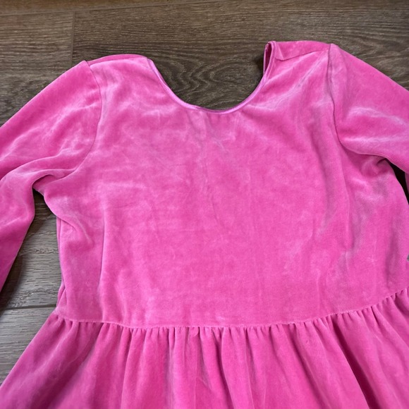 Hanna Andersson Girls Long Sleeve Pink Velour Twirl Dress Holiday Size 12 - Picture 5 of 14